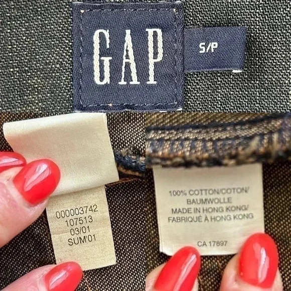 Vintage GAP  2001 Y2K Jean Jacket Dark Wash Blue Denim Size Small - Picture 10 of 15